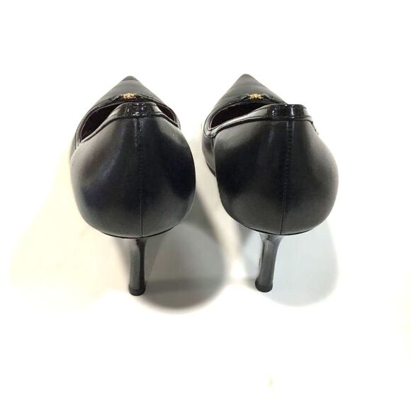 Tory Burch Double T Buckle Pointed Toe Kitten Heel Pumps Women's 6.5M Excellent - Picture 5 of 7
